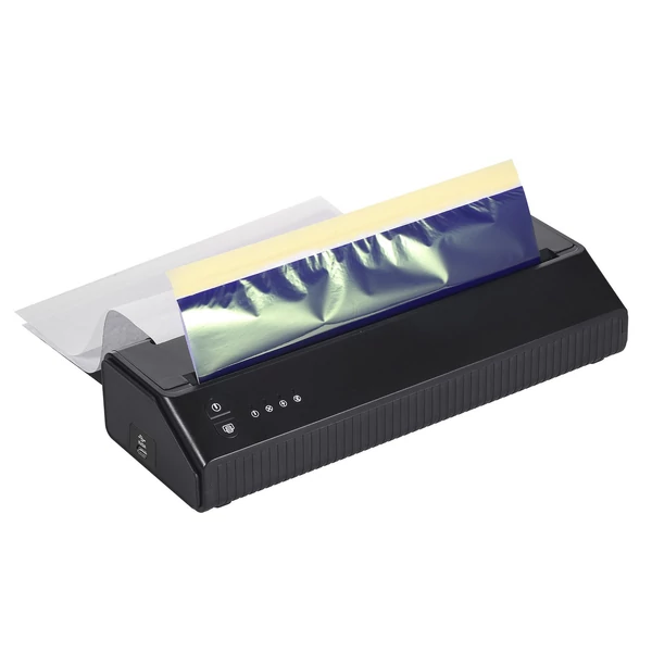 Bestauty hordozható vezeték nélküli BT+USB hőnyomtató tetováló transzfer nyomtató 203 dpi tetoválógép készlet A4-es transzferpapírral