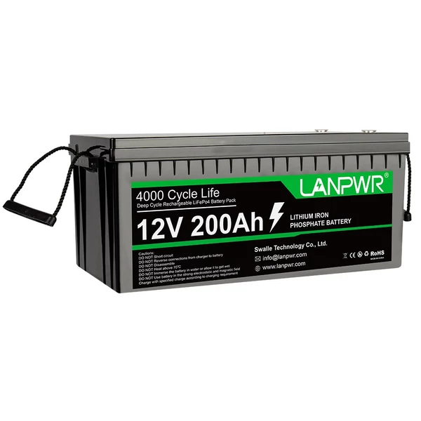 LANPWR 12V 200Ah Lifepo4 lítium akkumulátor csomag tartalék tápellátás