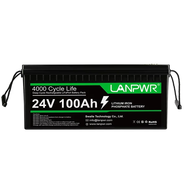 LANPWR 24V 100Ah Lifepo4 lítium akkumulátor csomag tartalék tápellátás