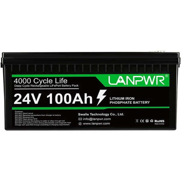 LANPWR 24V 100Ah Lifepo4 lítium akkumulátor csomag tartalék tápellátás