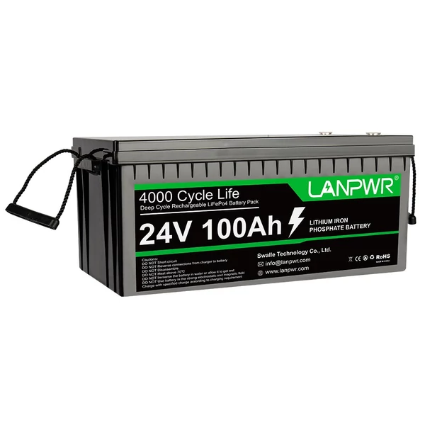 LANPWR 24V 100Ah Lifepo4 lítium akkumulátor csomag tartalék tápellátás