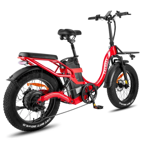 FAFREES F20 X-Max elektromos kerékpár 20*4,0 hüvelykes gumiabroncs 750W motor 48V 30AH akkumulátoros hármas felfüggesztési rendszer - Piros