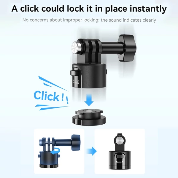 TELESIN CQM-001 mágneses szívó állványadapter gyorskioldó talpra szerelhető akciókamera tartozék