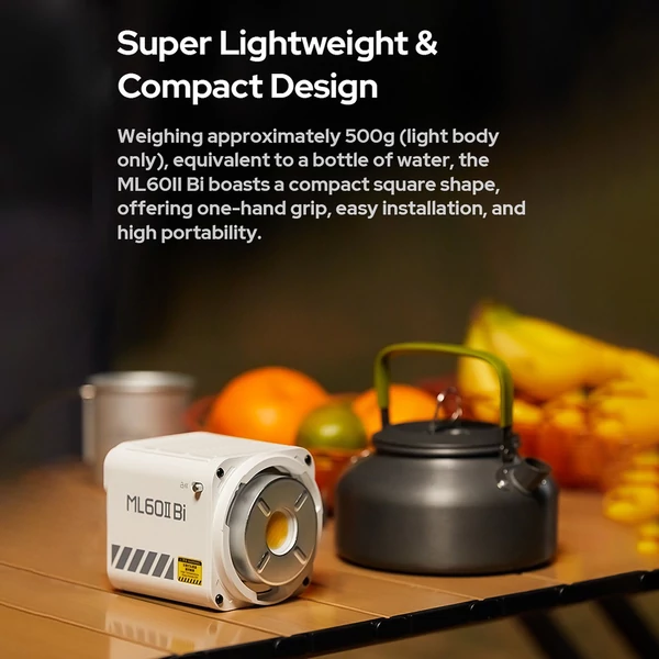 GODOX ML60II Bi Kit 70 W videolámpa készlet kétszínű fényképezési lámpa elemfogantyúval, szabványos reflektor tartóval és 1/4 adapterrel
