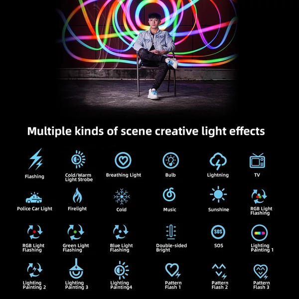 5 W zseb LED RGB mini fényképező lámpa - Fekete