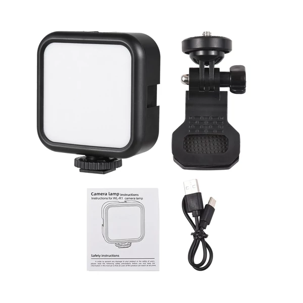 5 W zseb LED RGB mini fényképező lámpa - Fekete
