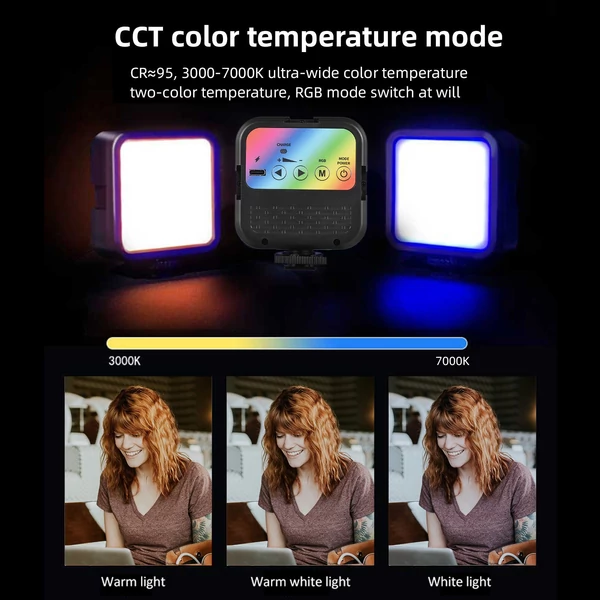 5 W zseb LED RGB mini fényképező lámpa - Fehér