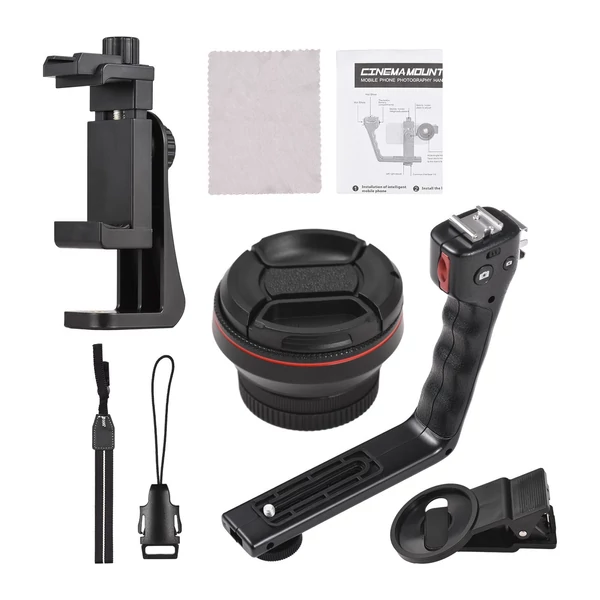 Mobiltelefon L-konzol tartó Video Rig kézi stabilizátor készlet