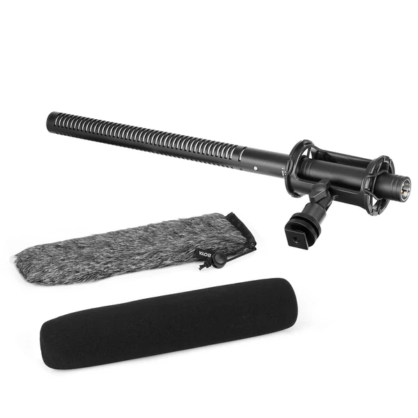 BOYA BY-BM6060L XLR mikrofon, kardioid kondenzátor mikrofon ütésálló rögzítéssel és széltompítóval