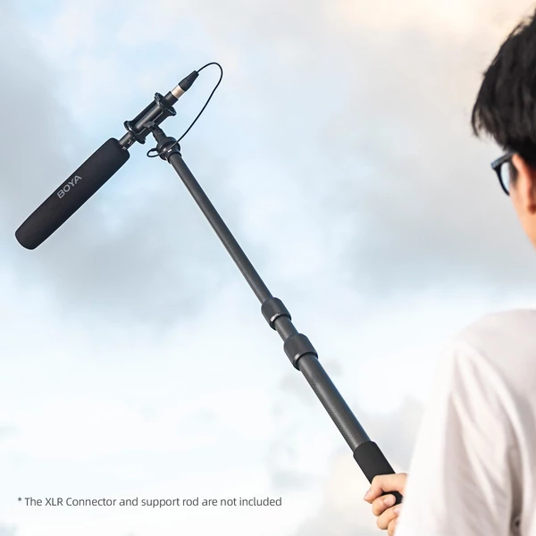 BOYA BY-BM6060L XLR mikrofon, kardioid kondenzátor mikrofon ütésálló rögzítéssel és széltompítóval