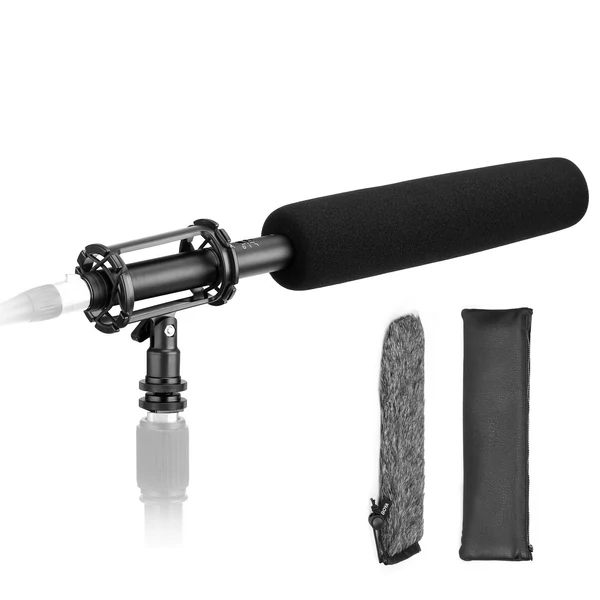 BOYA BY-BM6060L XLR mikrofon, kardioid kondenzátor mikrofon ütésálló rögzítéssel és széltompítóval