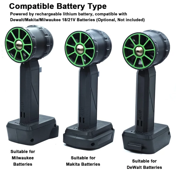 Kézi légcsatornás turbóventilátor, 50 mm-es nagy teljesítményű porfúvó, kompatibilis Makita 18V, 21V