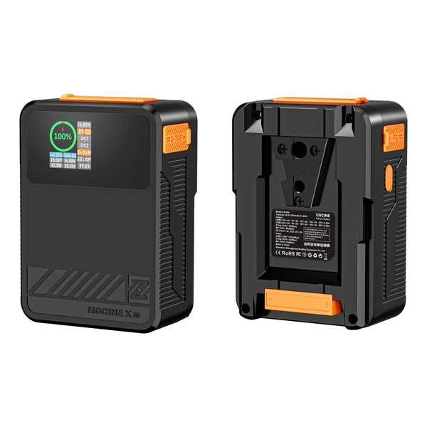 ZGCINE ZG-X50 Pocket V rögzítésű akkumulátor 3400 mAh 14,8 V 50 Wh 1,3 hüvelykes IPS képernyős V-Lock akkumulátorral BP/D-Tap bemenetekkel és kimenetekkel, valamint kettős USB-C/DC kimenettel