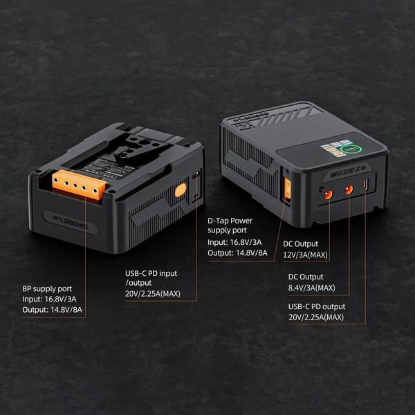 ZGCINE ZG-X50 Pocket V rögzítésű akkumulátor 3400 mAh 14,8 V 50 Wh 1,3 hüvelykes IPS képernyős V-Lock akkumulátorral BP/D-Tap bemenetekkel és kimenetekkel, valamint kettős USB-C/DC kimenettel