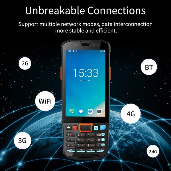 Android 11.0 vonalkódolvasó kézi PDA-terminál 1D/2D/QR kódolvasó modullal