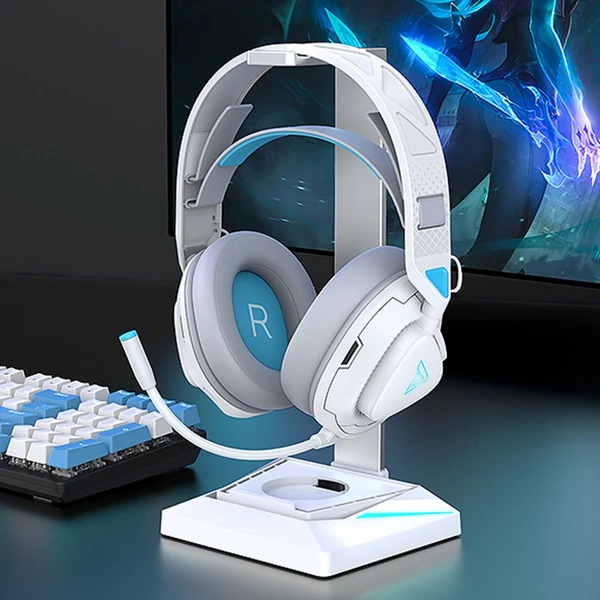 TAIOU Over Ear Gaming könnyű E-sport fejhallgató BT5.3 és 2.4G vezeték nélküli 3.5mm vezetékes - Fekete és piros