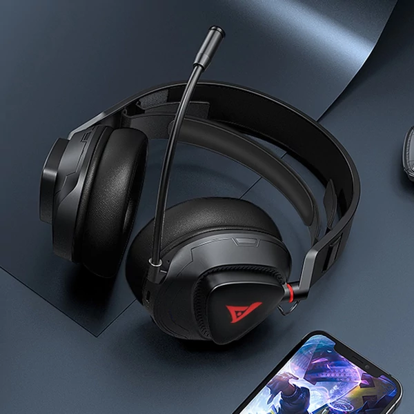 TAIOU Over Ear Gaming könnyű E-sport fejhallgató BT5.3 és 2.4G vezeték nélküli 3.5mm vezetékes - Fehér és kék