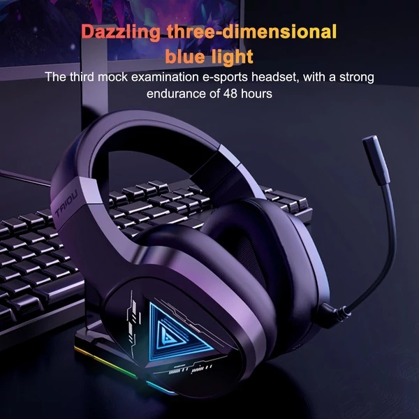 TAIOU Over Ear BT5.2 és 2,4G vezeték nélküli E-Sports játékfejhallgató 3,5 mm-es vezetékes - Fehér