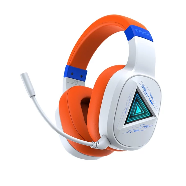 TAIOU Over Ear BT5.2 és 2,4G vezeték nélküli E-Sports játékfejhallgató 3,5 mm-es vezetékes - Fehér