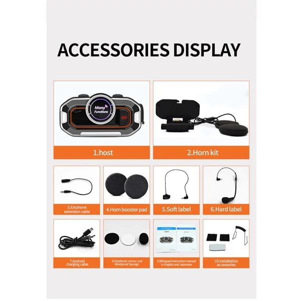 V9pro okos motoros sisak Intercom BT5.0