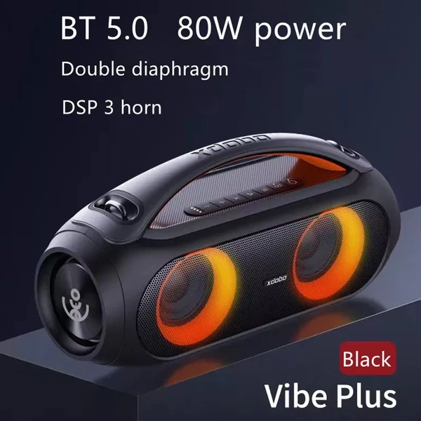 XDOBO Vibe Plus hordozható vezeték nélküli hangszóró 80 W, BT5.0 IPX5 vízálló