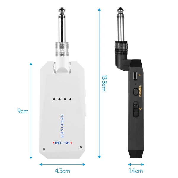 MD-5G vezeték nélküli 5.8G gitárrendszer újratölthető audio adó és vevő