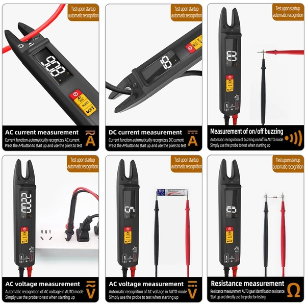 3 az 1-ben kézi digitális multiméter, szorító ampermérő, elektromos teszttoll színes LCD kijelzővel