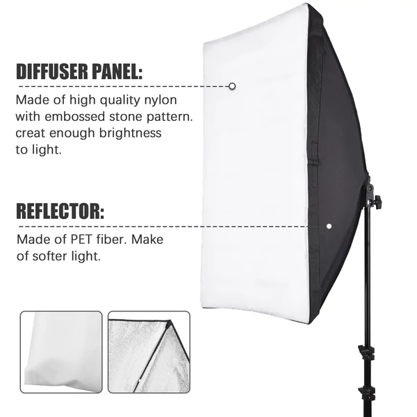 Andoer Studio fényképészeti Softbox készlet