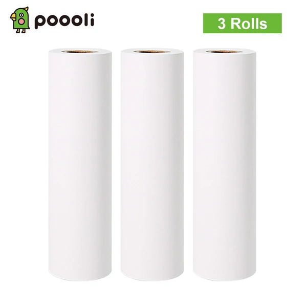 Pooli 110 * 30 mm-es fehér, nem tapadó hőpapír tekercs