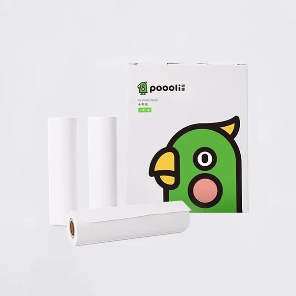 Pooli 110 * 30 mm-es fehér, nem tapadó hőpapír tekercs
