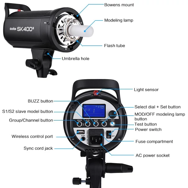 Godox SK400II stúdió villanófény