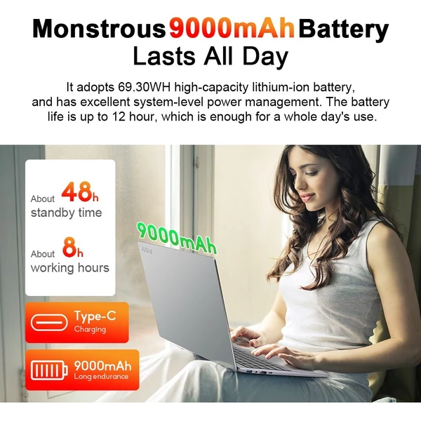 Ninkear A15PLUS laptop 15,6 hüvelykes FHD IPS 1920*1080 kijelző - 1TB