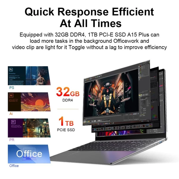 Ninkear A15PLUS laptop 15,6 hüvelykes FHD IPS 1920*1080 kijelző - 1TB