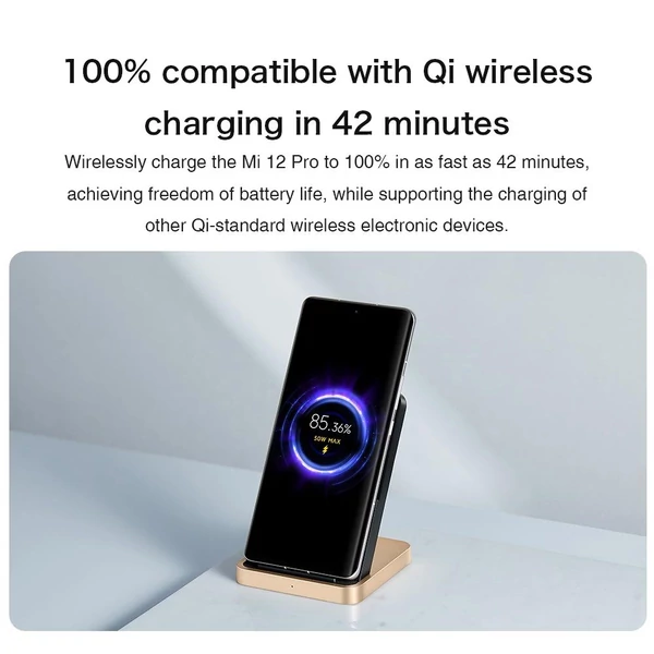 Xiaomi 50W függőleges, léghűtéses vezeték nélküli töltőkészlet - Fekete