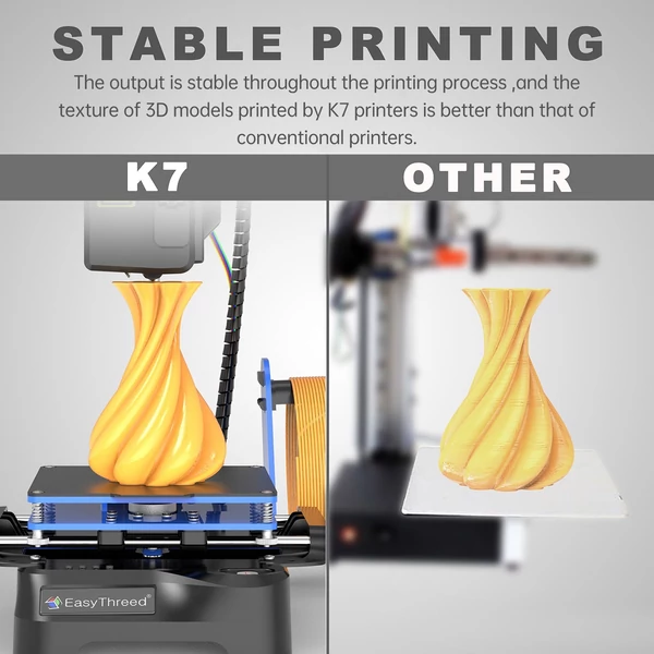 EasyThreed K7 Mini asztali 3D nyomtató gyerekeknek 100x100x100 mm-es nyomtatási mérettel kezdőknek, oktatóknak - Fekete