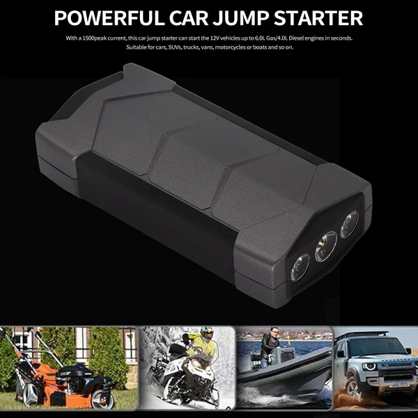1500A Peaks 10000mAh autós indítómotor - Fekete