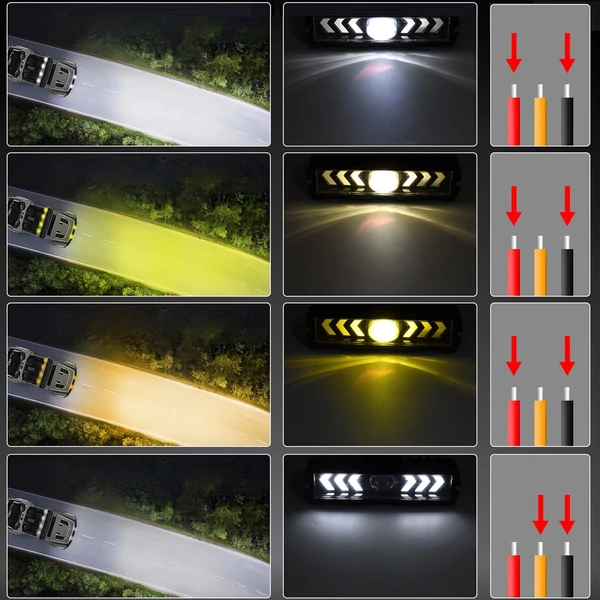 6 hüvelykes LED-es munkalámpa-rúd vezetői ködlámpa vízálló - Fekete, 2 db