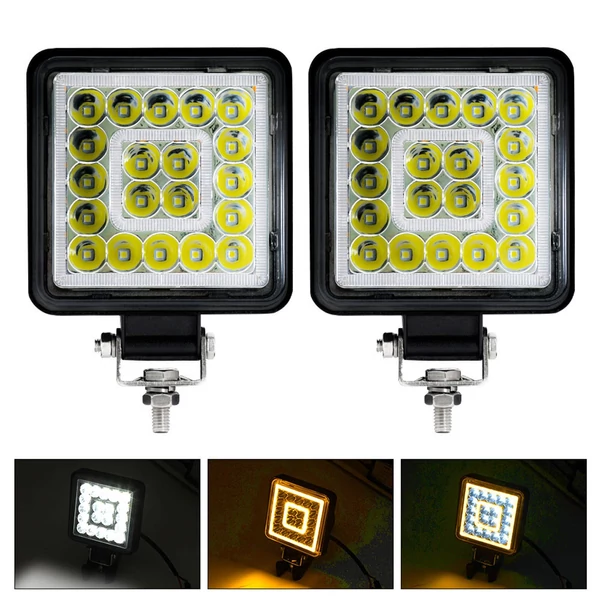 4 hüvelykes LED munkalámpa rudak 160W 16000lm vízálló (2 db) - Szögletes