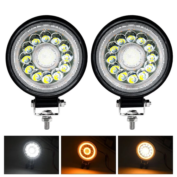 4 hüvelykes LED munkalámpa rudak 160W 16000lm vízálló (2 db) - Kerek