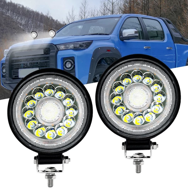 4 hüvelykes LED munkalámpa rudak 160W 16000lm vízálló (2 db) - Kerek