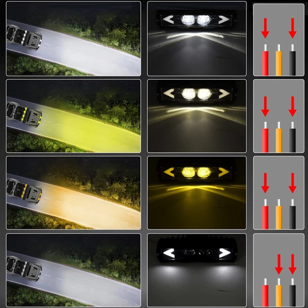 6 hüvelykes LED-es munkalámpa-rúd vezetői ködlámpa - Fekete, 2 db