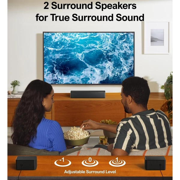 Ultimea Poseidon D60 BT5.3 Dolby Atmos 5.1 Soundbar vezeték nélküli mélynyomóval 3D térhatású hangrendszer BassMax technológia 2 műholdas hangszóró