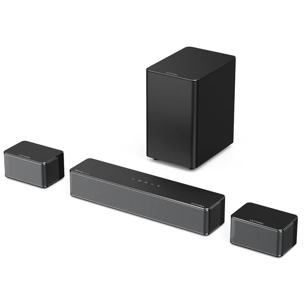 Ultimea Poseidon D60 BT5.3 Dolby Atmos 5.1 Soundbar vezeték nélküli mélynyomóval 3D térhatású hangrendszer BassMax technológia 2 műholdas hangszóró