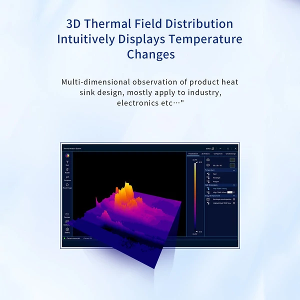 256*192 25Hz-es 3D infravörös hőkamerás elemző