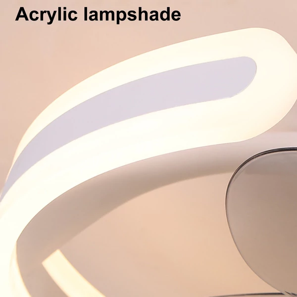 Modern mennyezeti ventilátor lámpa félig süllyesztve, szabályozható LED lámpákkal, 3 fényszín, 6 szélsebesség - Fehér