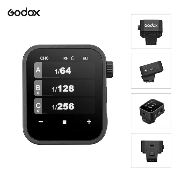 GODOX 2.4G vezeték nélküli vaku indító jeladó TTL automatikus vaku nagy OLED érintőképernyővel - X3C