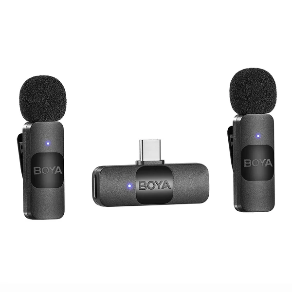 BOYA BY-V20 egy trigger, két 2,4G vezeték nélküli mikrofonrendszer, csíptetős telefonmikrofon