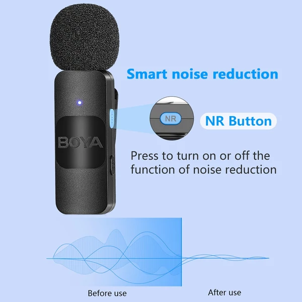 BOYA BY-V1 egy trigger, egy 2,4G vezeték nélküli mikrofonrendszer, csíptetős telefonmikrofon