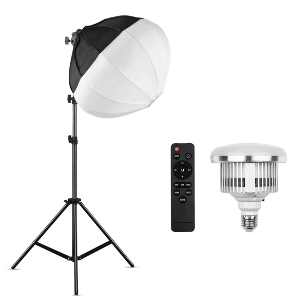 Fényképészeti lámpás Softbox világítókészlet 50 cm-es gömb alakú összecsukható Softbox készlettel