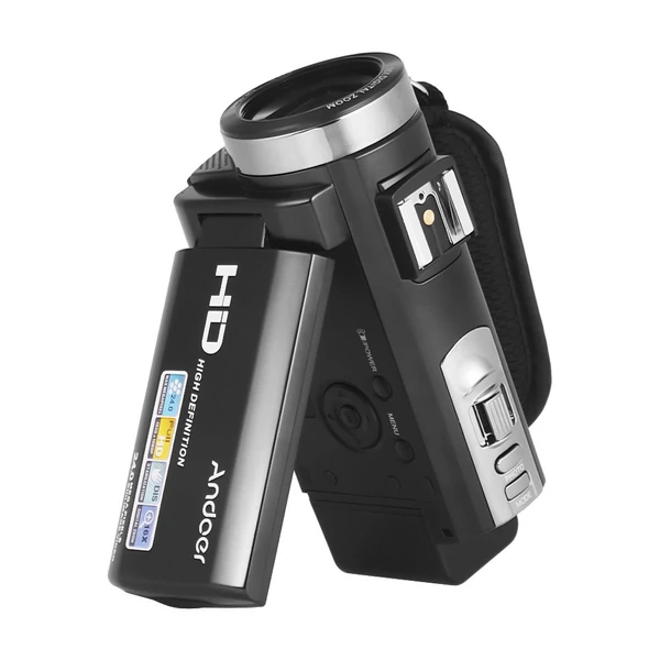 Andoer HDV-201LM 1080P FHD digitális videokamera DV felvevő - 2db újratölthető elemmel